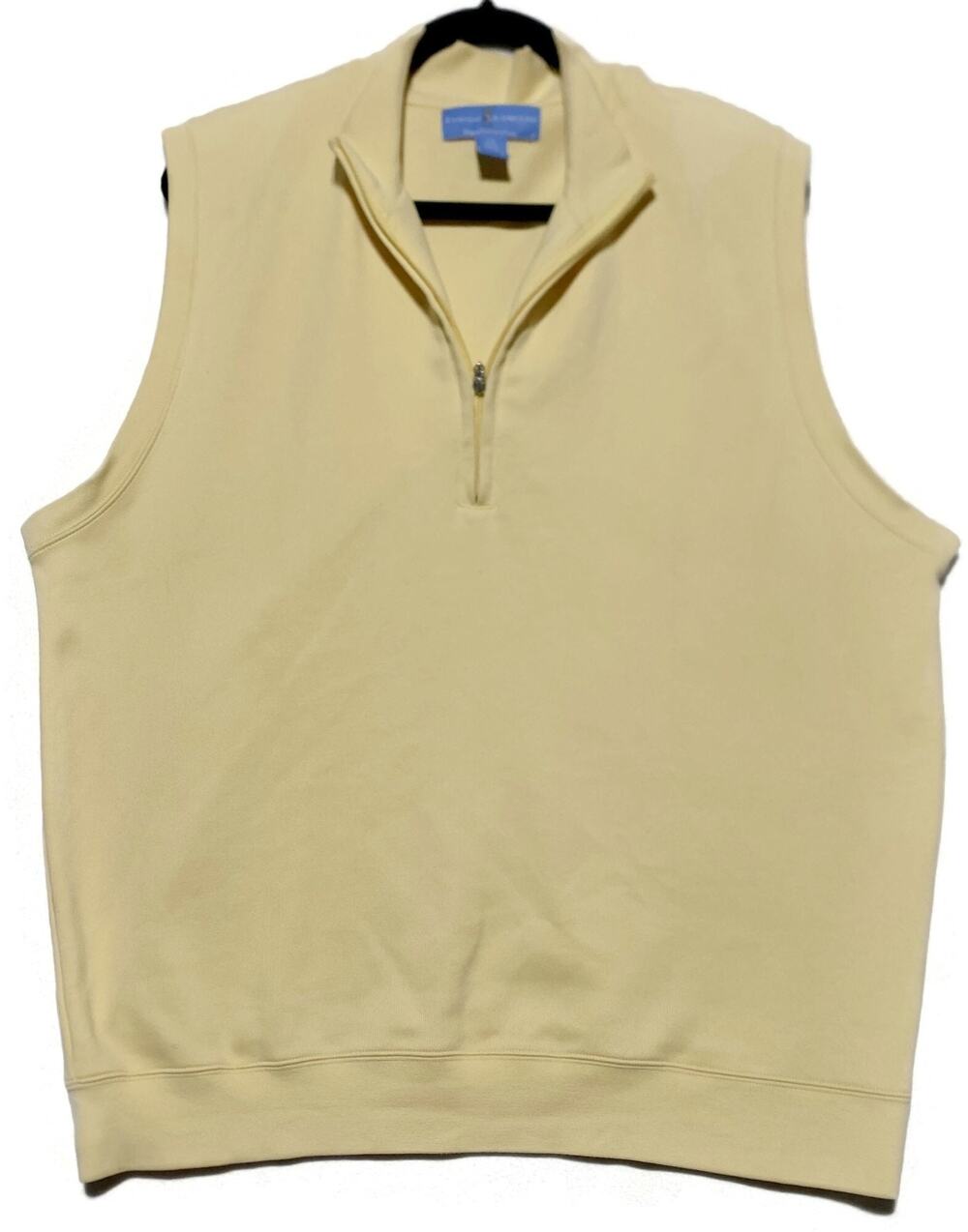 Fairway & Greene Men's Performance 1/4 Zip Golf Vest Yellow Large